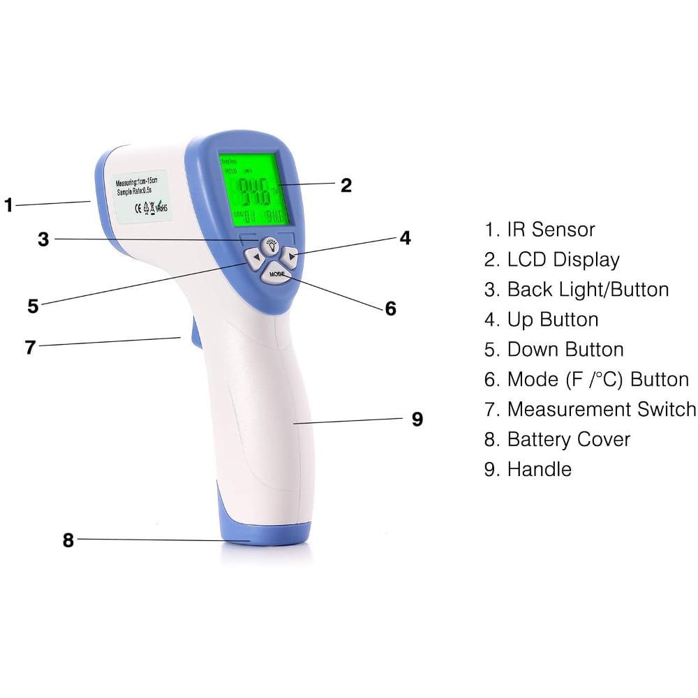 Infrared Non-Contact Digital Forehead Thermometer Instructions