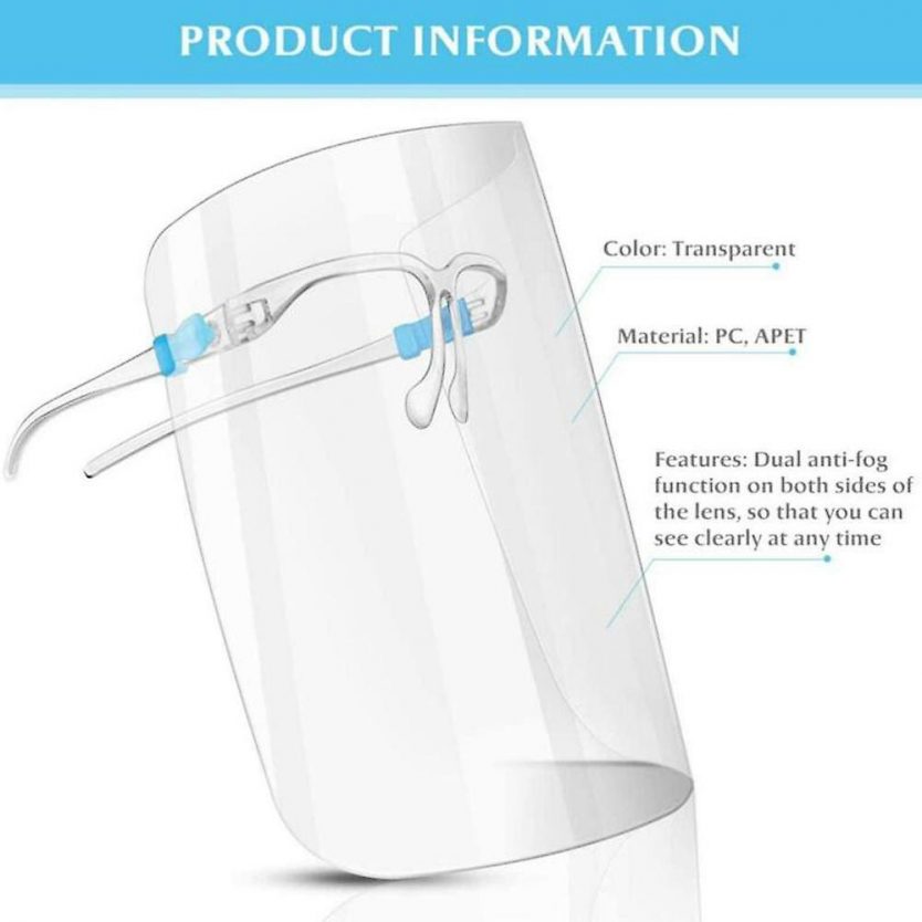 Face Shield with Glasses Clip On Surgical Supplies Medical Devices NZ