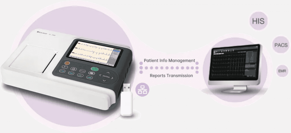 ECG reports transmit directly to hospital 